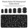 PG Cable Gland,Black Plastic Nylon Cable Connector,IP68 Waterproof Wire Glands Connector Fitting,PG7-PG19 Cable Gland,Simple Installation