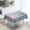 Зимняя снежная скатерть, красивая, необрастающая, водонепроницаемая, прямоугольная, кухонный стол, украшение для дома