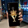 Красивый чехол-корона с буквами от А до Я для Infinix S4 Smart3 Plus X626 X267, черный, из мягкого силикона, противоударный