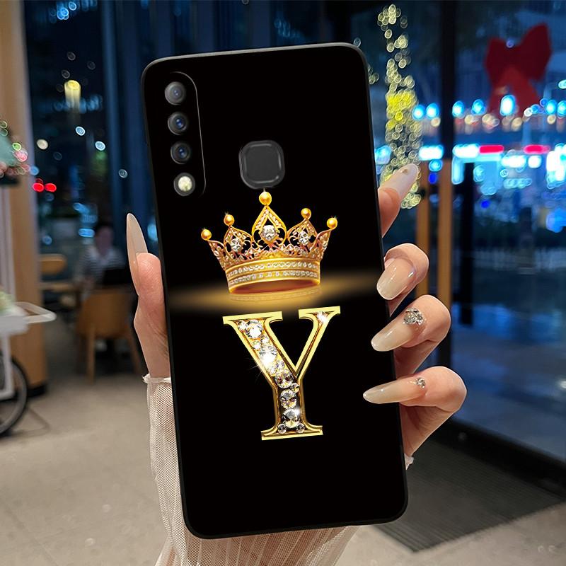 Красивый чехол-корона с буквами от А до Я для Infinix S4 Smart3 Plus X626 X267, черный, из мягкого силикона, противоударный