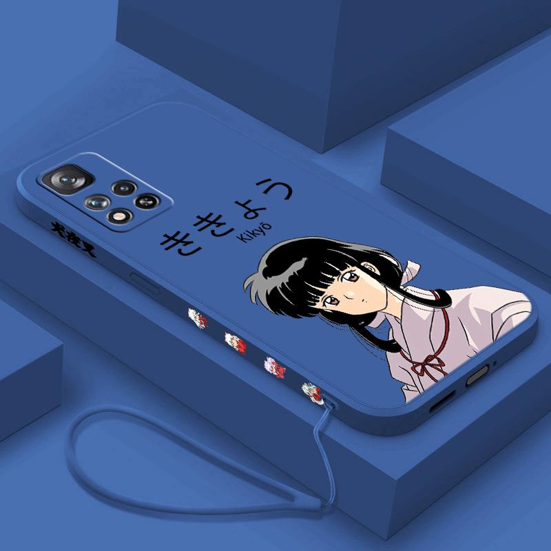 Inuyasha аниме милый для Xiaomi Redmi Note 12 11T 11S 11E 10S 10T 10 9S 9T 8 Pro Plus Lite жидкий левый чехол для телефона с веревкой