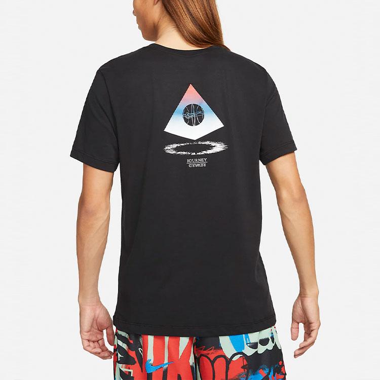 Nike SS22 Спортивная футболка с круглым вырезом с логотипом, мужские топы, черные DM2463-010