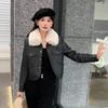 Leather Jacket Women's Autumn and Winter Velvet Thickening Small Loose Casual Retro Fur All-in-one Motorcycle Jacket