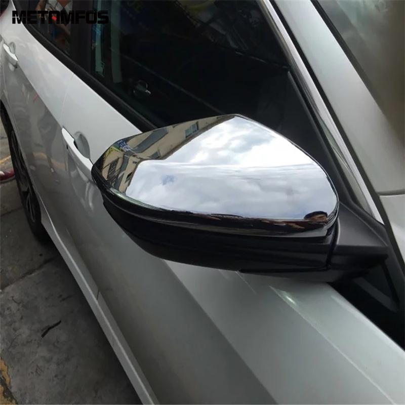 Rearview Mirror Cover Trim For Honda Civic Sedan 2016- Carbon Fiber Side View Mirror Protector Exterior Accessories