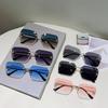 Квадратные солнцезащитные очки без оправы Новинка Модные Градиентные Повседневные Солнцезащитные очки Женские Трендовый Дизайн Роскошного Бренда Декор Оттенки