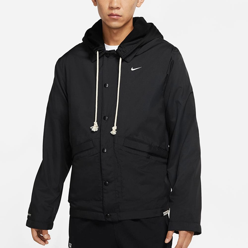 Nike Therma FIT Стандартная куртка с подкладкой из флиса, с вышитым логотипом, для спортивного инструктора, мужская, черная DA6858-010