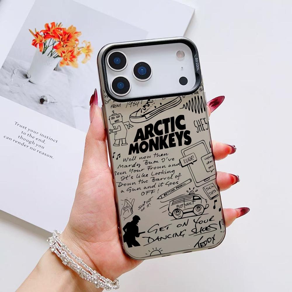Чехол для телефона Band A-Arctic Monkeys Для iPhone 17 16 15 14 13 12 11 Pro Max Air Матовый Лазерный Аврора Ударопрочный Funda