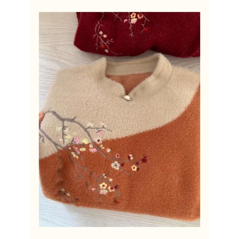 Женский свитер с флисовой подкладкой, теплый вязаный пуловер, топы с длинным рукавом, осенне-зимнее термобелье