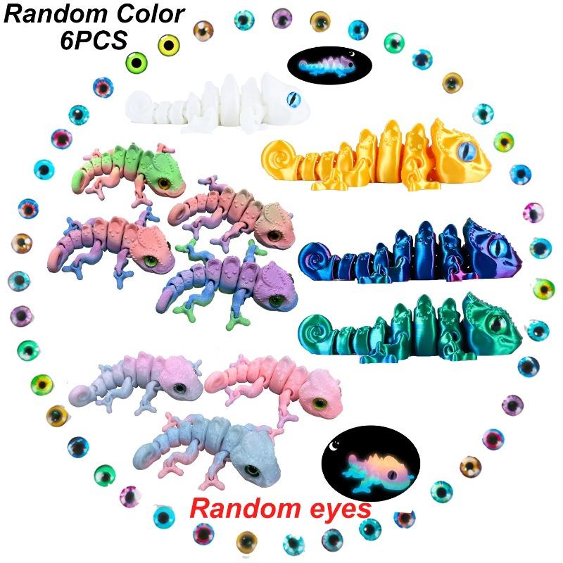 3D Printed Chameleon Lizard Toy - Articulated Flexible Joints, Stress Relief Fidget Toy, Cool Desk Decor for Home & Office