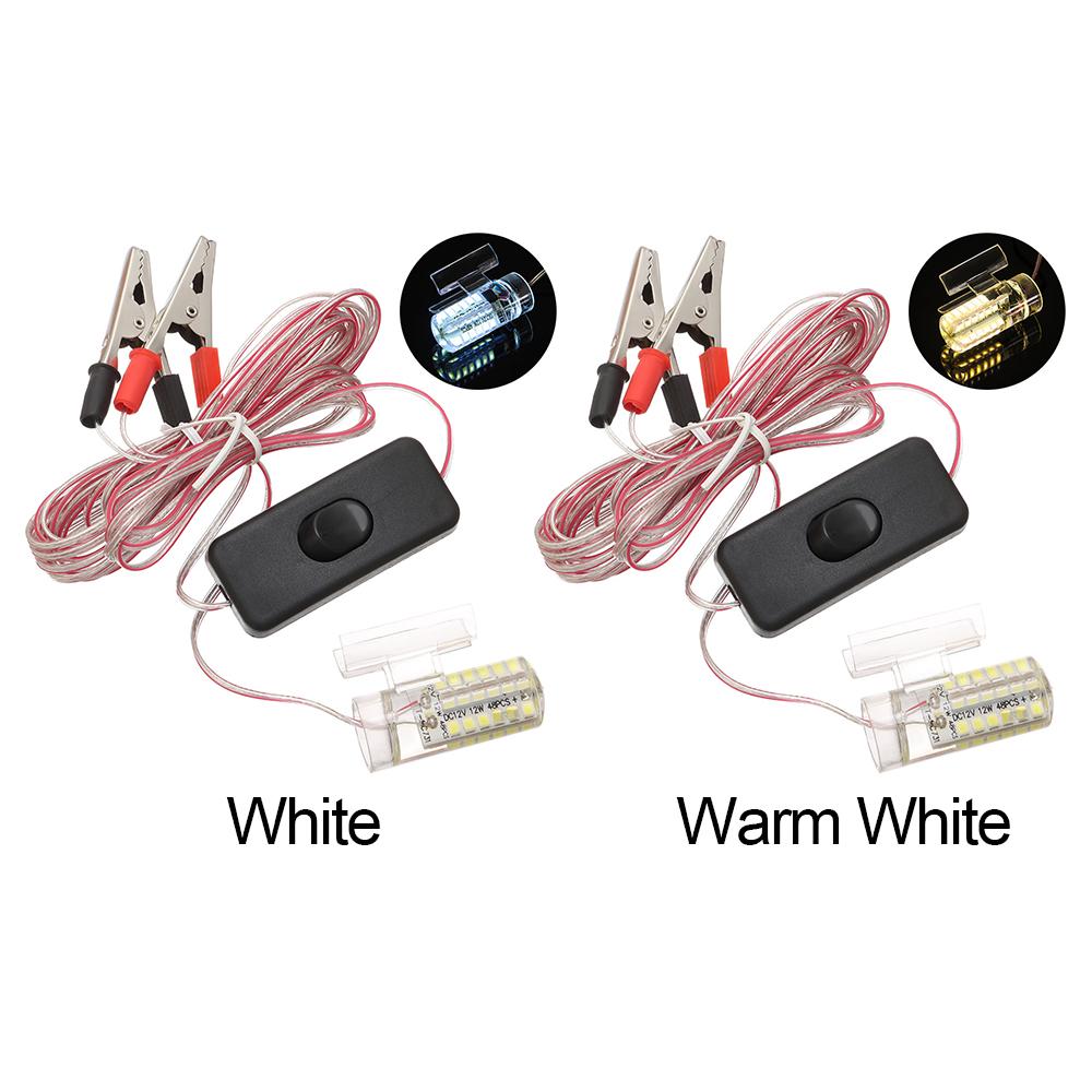 Теплый белый/белый 12 В Подводный рыболовный фонарь Лодочные фонари Освещение для эхолота Освещение для привлечения рыбы Лампа