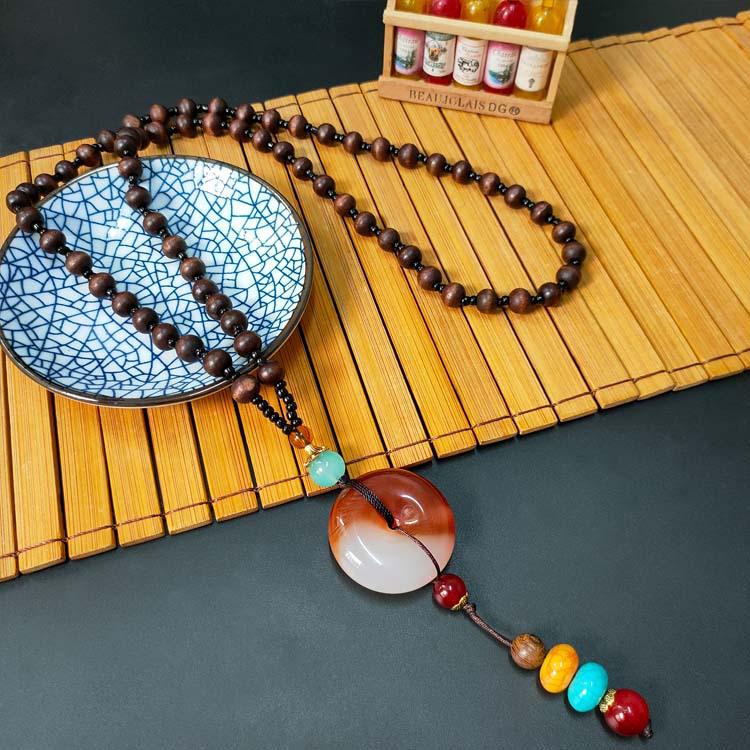 Этнический стиль бисерная подвеска из янтаря цепочка для свитера