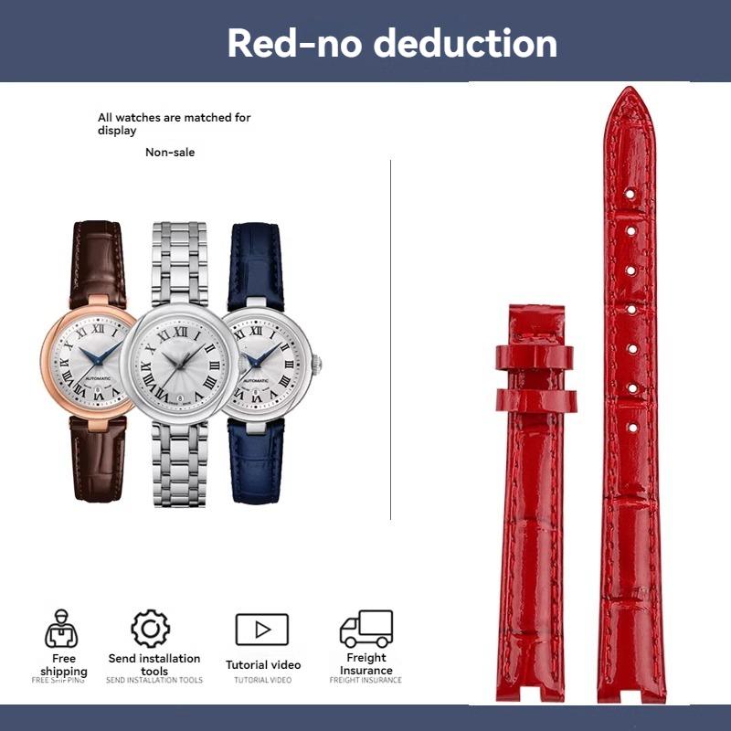 Для Tissot Jiali Little Beauty T126 Ремешок Женский 1853 Женская Модель Вырез Браслет 12x4мм 14x5мм T126010 Кожаная Часовая Лента из Коровьей Кожи