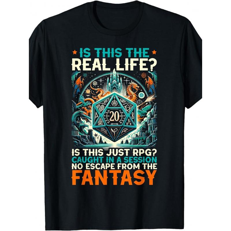 Humorous T-Shirt for RPG Enthusiasts Featuring D20 And Tabletop Gaming