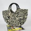 Women Woven Handbag Rattan Wicker Straw Half Round Bag Fashion Large Capacity Female Casual Rattan Travel Tote
