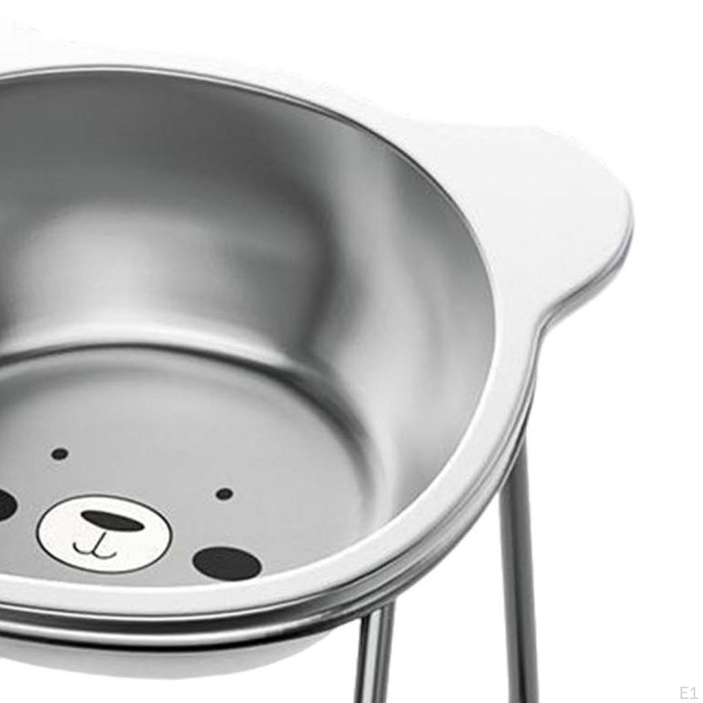 Raised Cat Bowl Dog Water Food Anti Slip 15° Tilted Stable Elevated Pet Feeder with Stand for