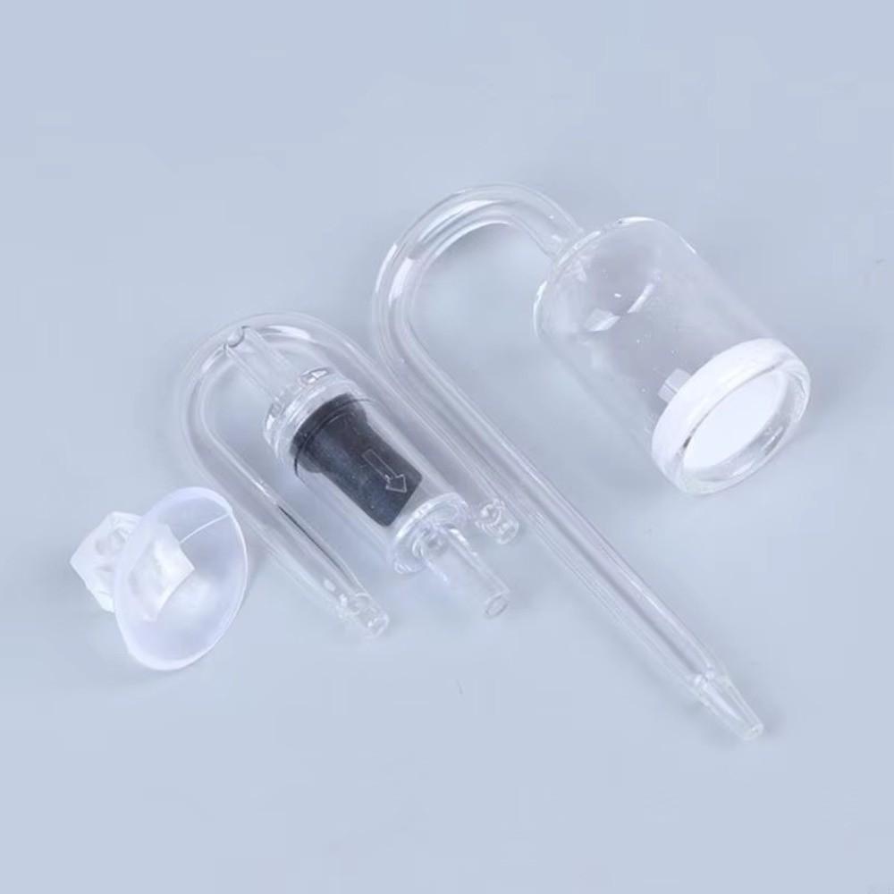 Transparent Glass CO2 Diffuser Refinement Suction Cup Glass Tube Aquarium Plant Supply