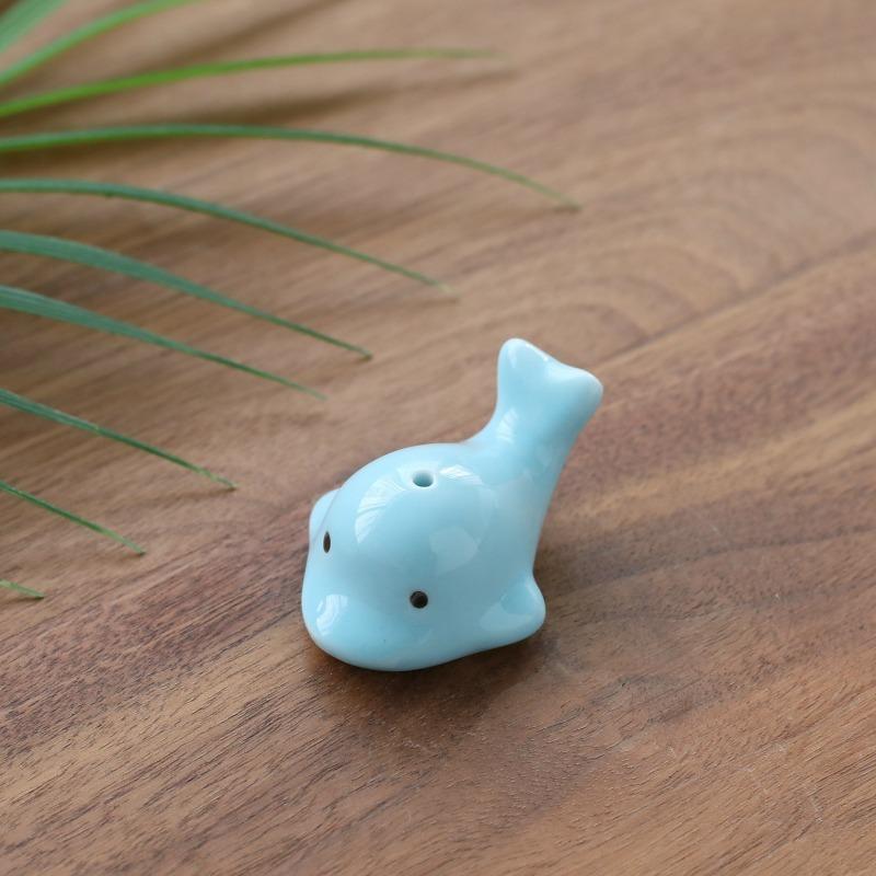 1Pcs Cute Small Whale Incense Burner, Whale Shape Incense Stand Holder Ceramic Incense Burner Stick Rack DIY Home Decoration