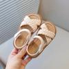 Toddlers Girls Sandals Kids Princess Beach Shoes 2024 Brand New Cross Tied Weave Style Fashion Children Summer Sandals Soft Cute