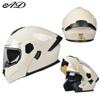 Full Face Motorcycle Helmet With Flip-Up Visor Men Women All Season ABS Safety Certified 3C DOT