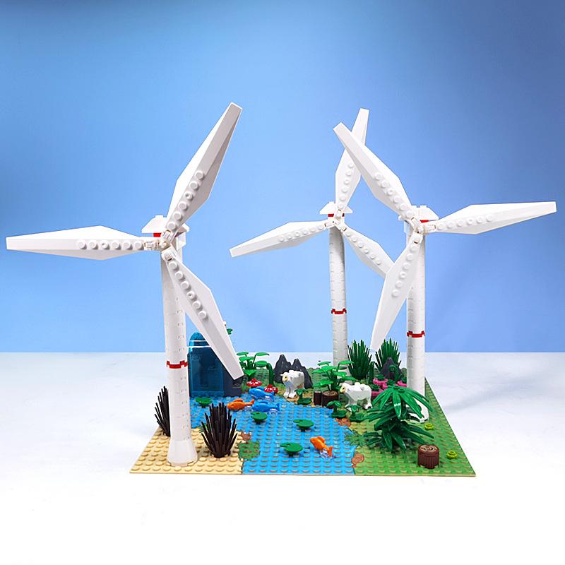 Building Blocks Moc Building Model Windmill Garden Scene Decoration Diy Building Blocks Toys