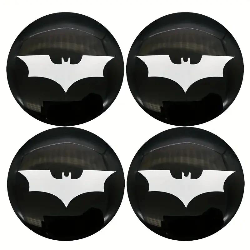4PCS 56MM 60MM Bat Emblem Wheel Center Hub Cap Car Rims Cover Hubcaps Sticker Badge Auto Modiified Accessories