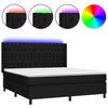 Maison Exclusive - Sommier à lattes de lit matelas et LED Noir 160x200 cm Tissu