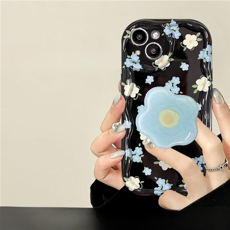 Применимо к Apple 14promax Чехол для мобильного телефона iPhone 13 Full Screen Floral Bracket 11/12 Mini Silicone Anti-Fall