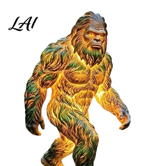 Golden Gorilla Solar Sculpture Dragon Garden Statue Light Gothic Medieval Resin Outdoor Lantern Sculpture Magical Fantasy Decor for Yard Patio,