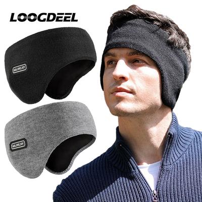 Loogdeel Спортивная повязка на голову, грелка для ушей, мужская, зимняя, для велоспорта, тренировок, йоги, бега, велосипедная, ветрозащитная, двухслойная, теплая, наушники, головной убор