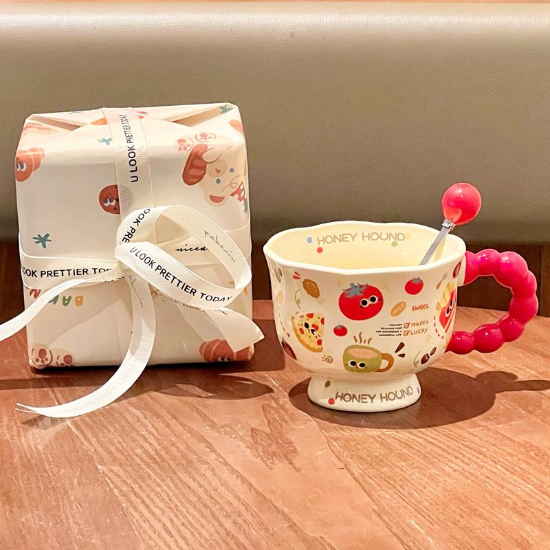 Милая керамическая кружка в французском стиле для бургера с картофелем фри