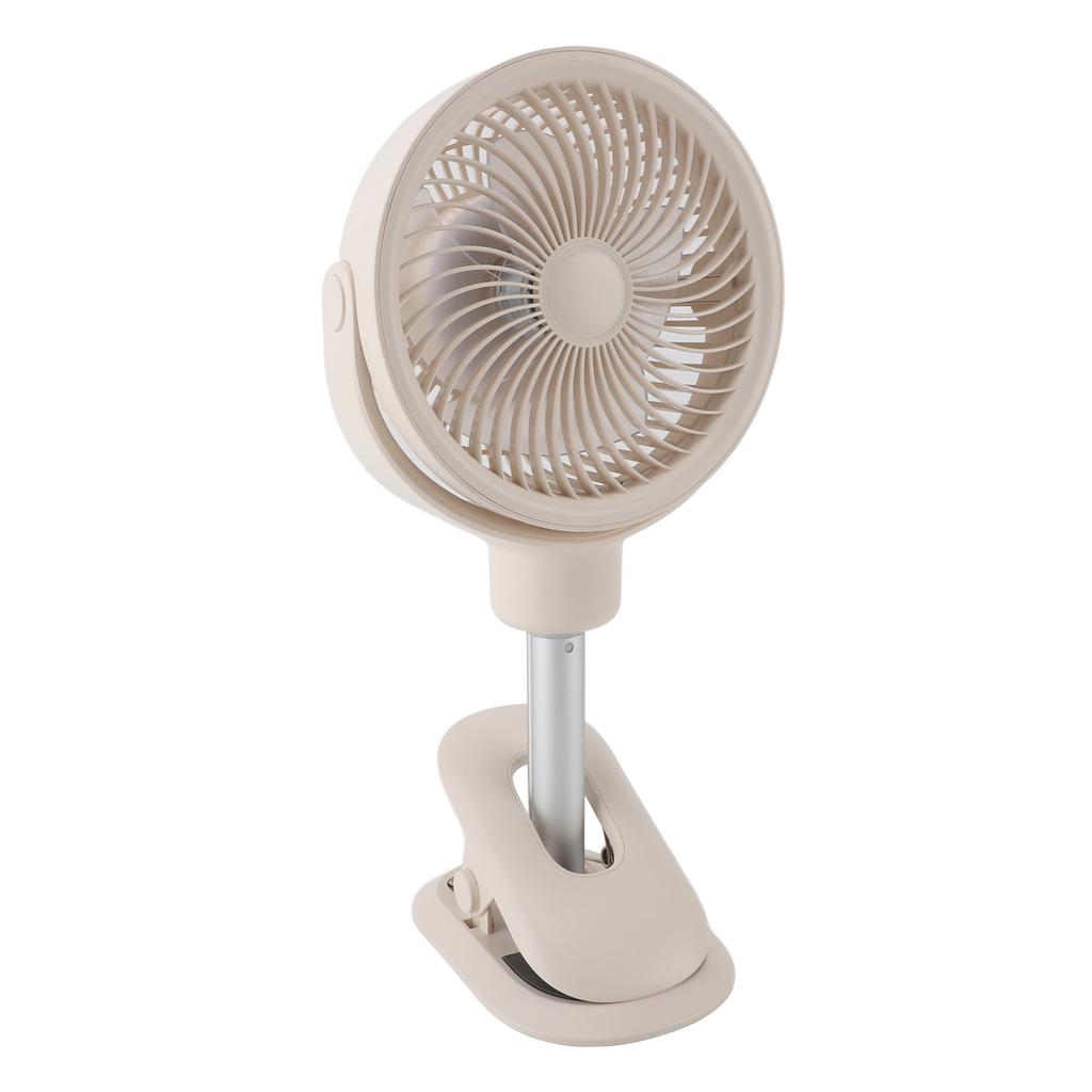 Oscillating Desk Clip On Fan Telescopic 4 Speeds Quiet USB Rechargeable Portable Small Stand Fan