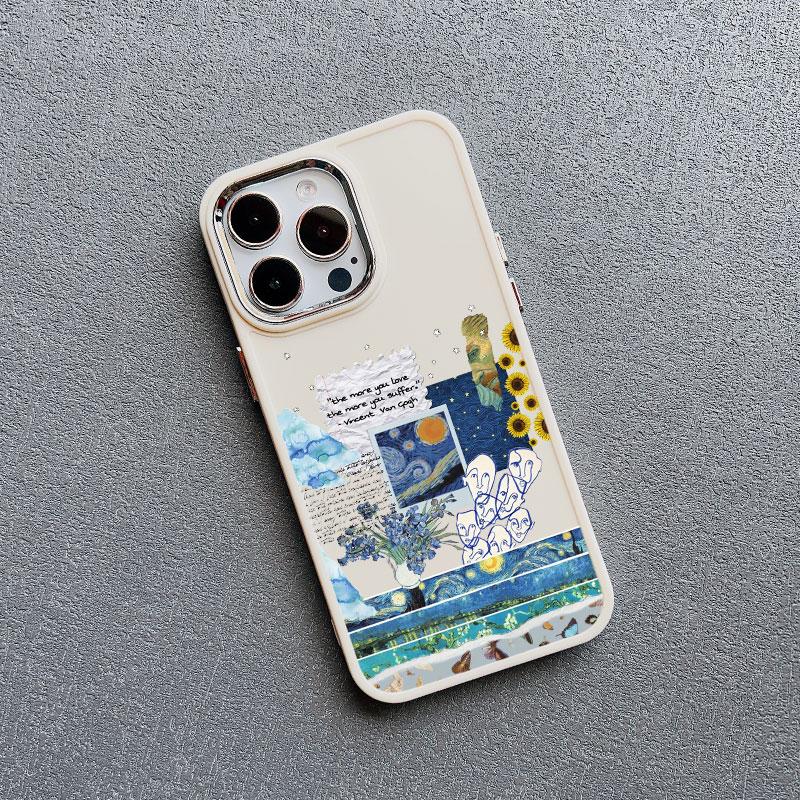 Силиконовые чехлы для телефона с художественной росписью для iPhone 11 12 13 14 15 Pro Max X XS XR 7 8 Plus SE 2020 15 14 Plus Ударопрочный чехол