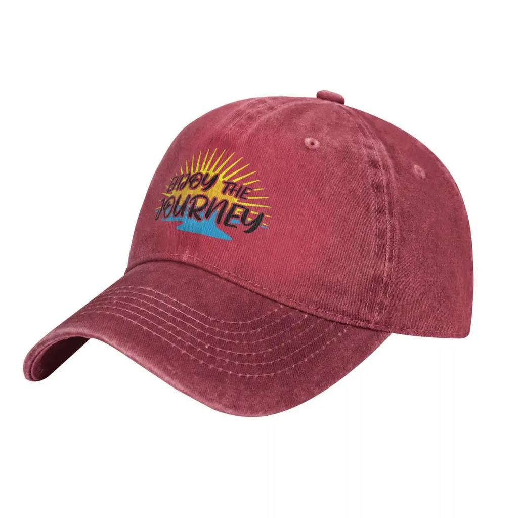 Enjoy The Journey Baseball Cap Adventure Happy Cute Unisex-Teens Washed Trucker Hat Hot Sale Print Outdoor Sports Baseball Caps