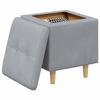 Storage Ottoman in Light Grey 40 x 40 x 45 cm Fabric