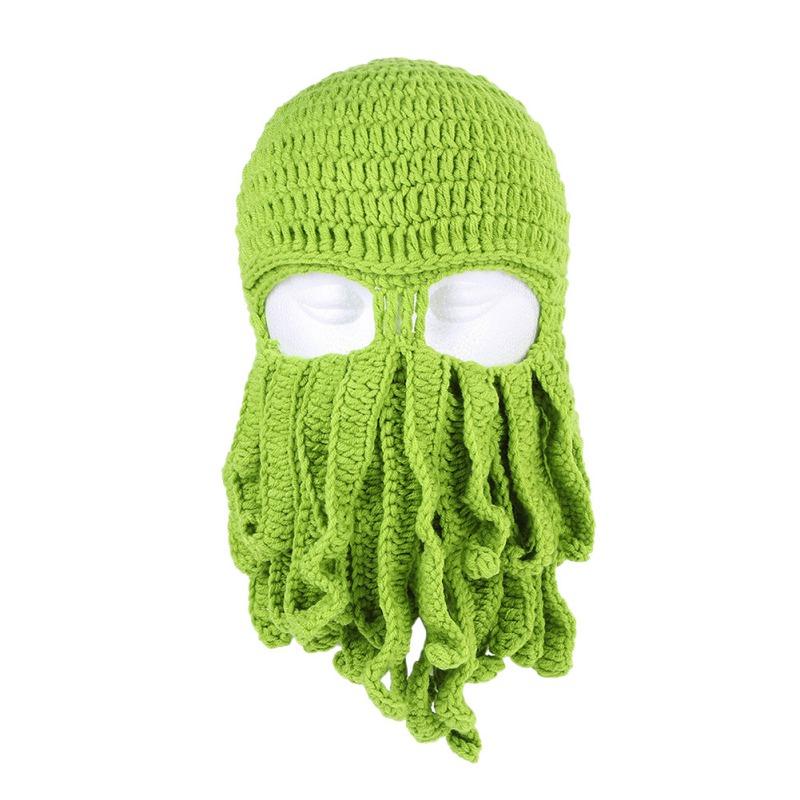 Смешная зимняя теплая шапка с усами осьминога для косплея