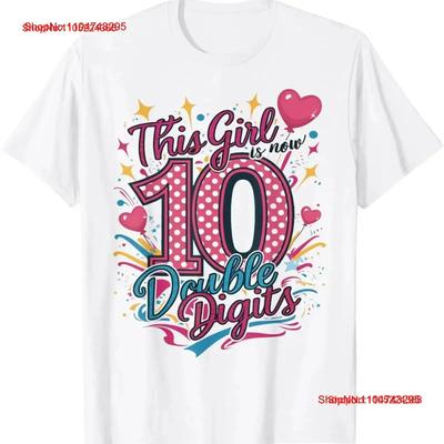 Th Birthday This Girl Is Now Double Digits T Shirt Vintage Washed Slightly Top For Everyday Wear Soft Stretched Vintage