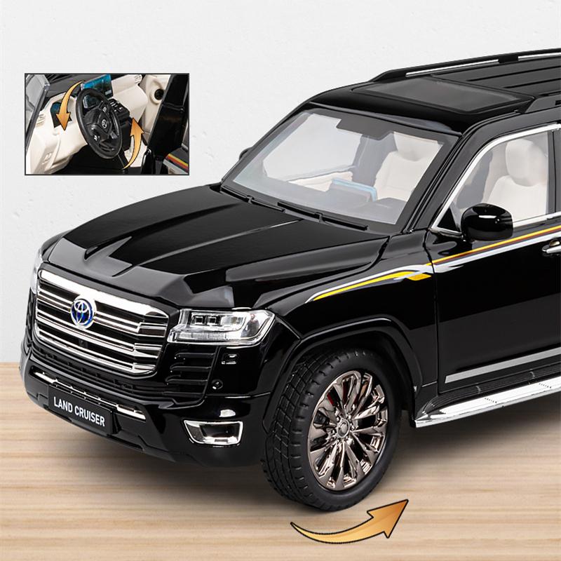 Большой размер 1/18 Toyota Land Cruiser LC300 ZX Металлическая модель автомобиля Diecasts Металлический Внедорожник Модель автомобиля Звук Свет Игрушка для детей Подарок
