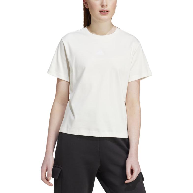 Adidas Women's Signature Graphic Print T Shirt Off White IX3763