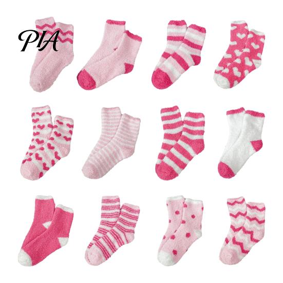 Plush Home Slippers 1 Pair Women Fuzzy Socks for Valentine's Day, Warm Fluffy Coral Fleece Soft Slipper Socks, Fall Winter Thick Sleeping Gift Holiday