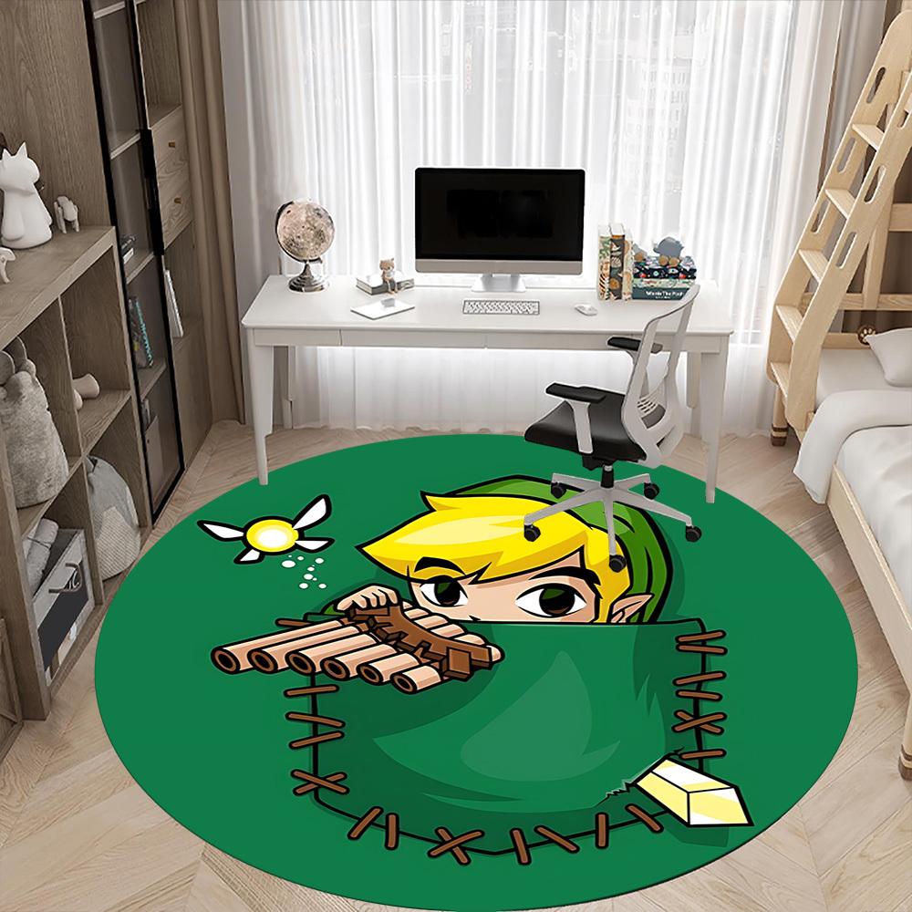The Legend of Zelda Office Round Area Rug, Under Office Chairs Bedroom Living Room Home Decor  a1022266