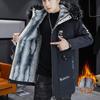 Мужская зимняя куртка с утолщенным воротником и длинными рукавами, с узором в виде алфавита, пальто Parker
