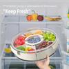 Вращающийся органайзер для закусок, переносной органайзер для закусок, разделенный поднос для сервировки с крышкой, прозрачная коробка для закусок, контейнер для фруктов и конфет