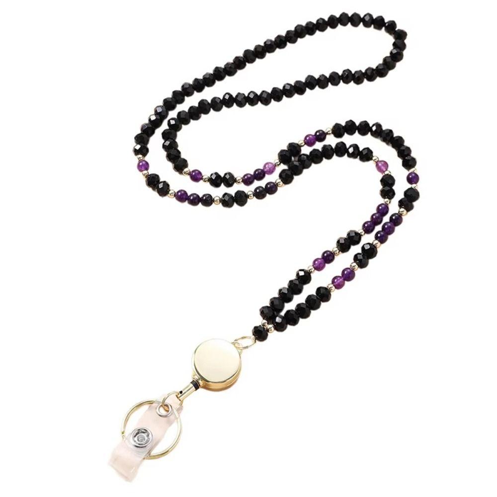 Натуральные хрустальные бусины шнурок для удостоверений личности креативный брелок для ключей