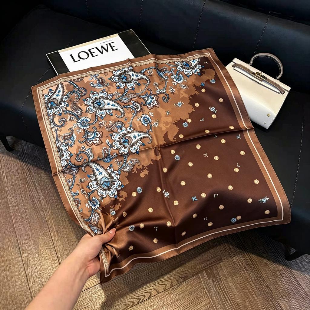 ins trendy small square scarf women's small scarf neck protection scarf decoration spring and autumn versatile thin silk scarf summer 71x71