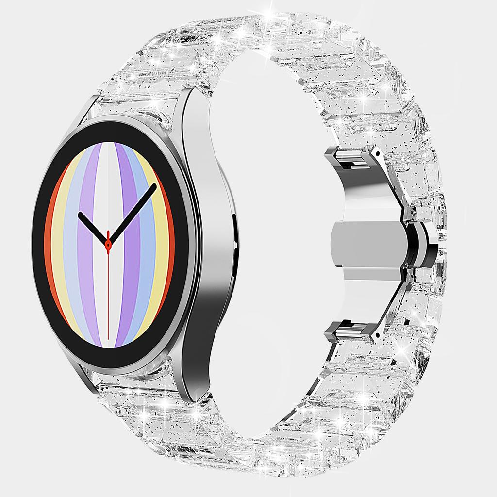 Ремешок для часов с блестками, пластиковый ремешок для Samsung Galaxy Watch 5/4, 40 мм, 44 мм, Watch5 Pro, 45 мм, Watch4, классический, 20/22 мм, Samartwatch, прозрачный ремешок