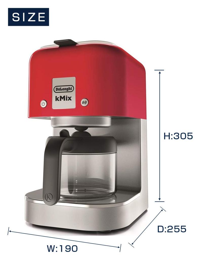 Drip Coffee Maker KMix For 6 Cups of Regular Coffee Stainless Filter Aroma Switch Shower Drip Function 3 Year Warranty with DeLonghi Family