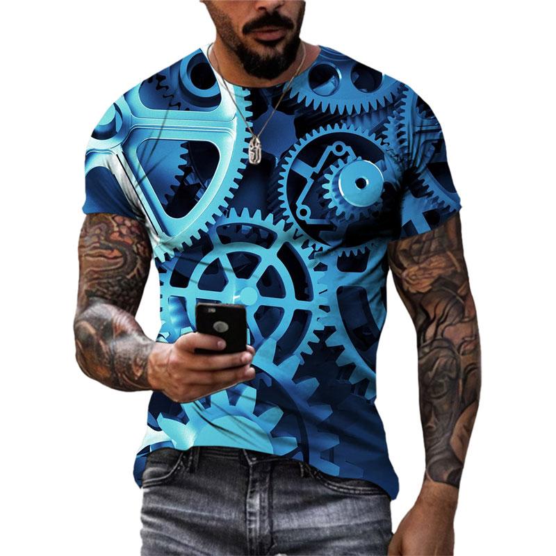 Горячая Персонализация Механические Часы Графические Футболки Мужская Мода Повседневная 3D Печатный Круглый Вырез Футболки Хип-Хоп Уличный Стиль Летние Топы