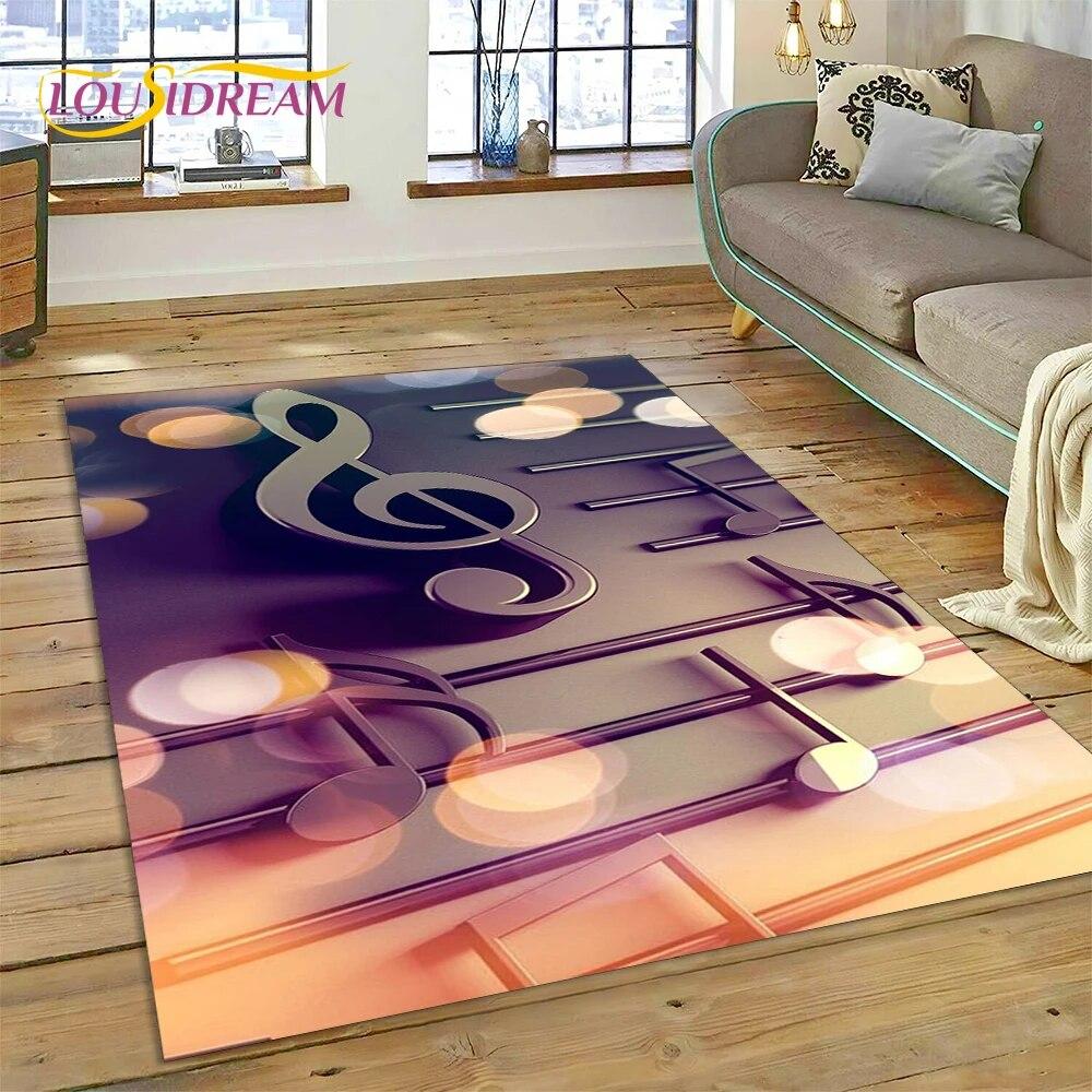 3D Piano Art Творческий ковер с музыкальной нотой для дома Гостиная Спальня Диван Коврик Декор, детский коврик Нескользящий напольный коврик