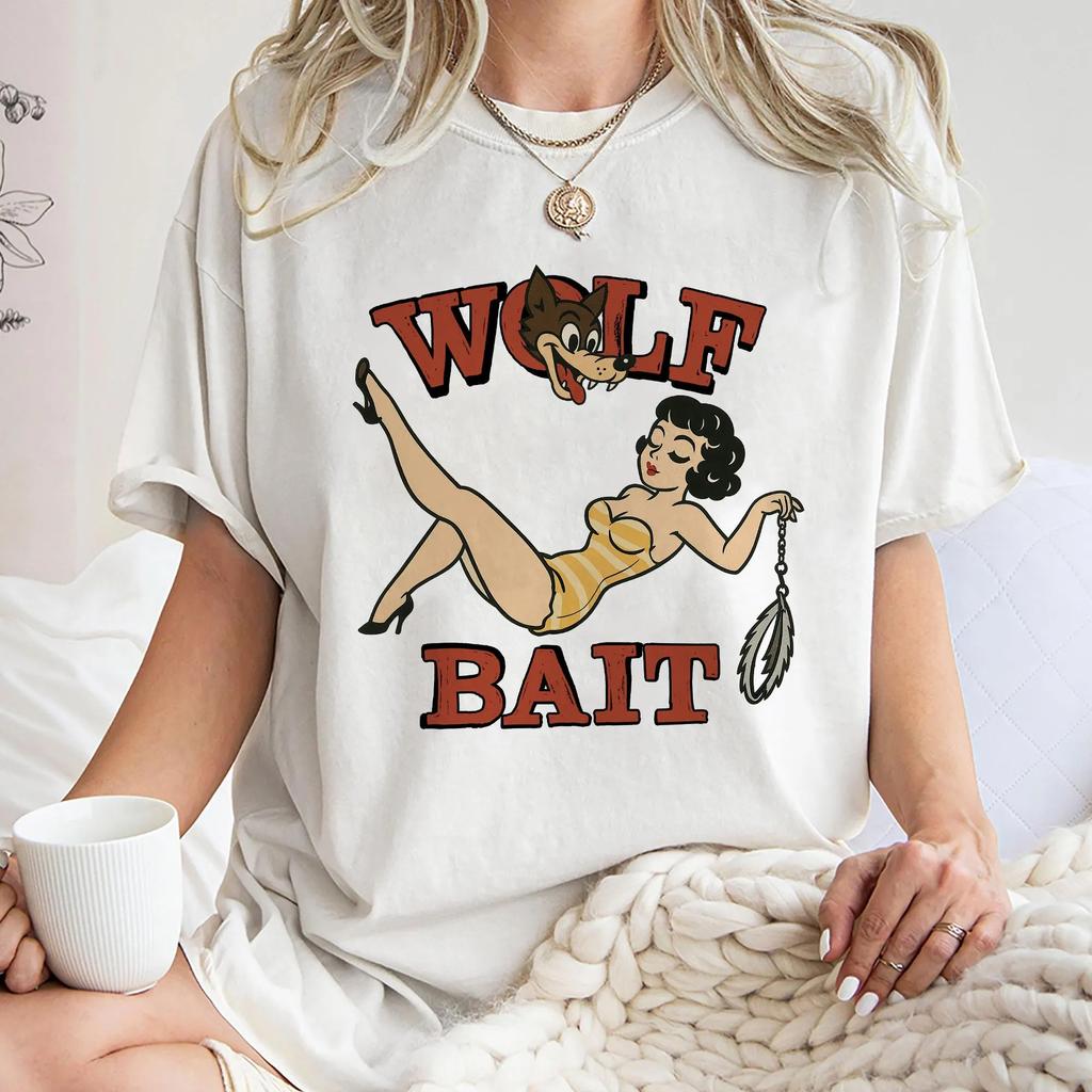 Wolf Bait ShirtTrending Unisex Tee ShirtUnique Shirt Gift Summer Unisexs and Womens Loose and Breathable Tshirt Top