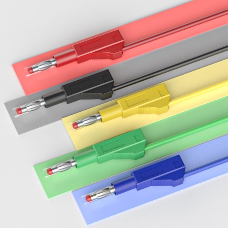 Retractable 4mm Banana Plug Test Leads Probes Wire For Multimeters With High Voltages Safety And Flexible 100cm Cable